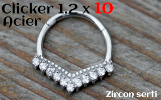 clicker 1.2x10 Acier zircon serti