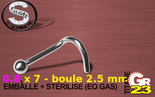 Nose studs Titane 0.8 x7x 3 -