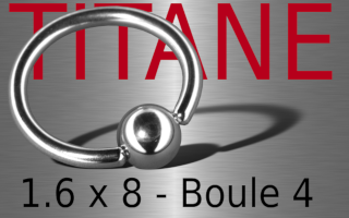 bcr titane 1.6 x 8 - boule 4 mm