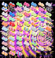 lot de cones acrylique - lot strictement conforme a la photo - pas de revetement - couleur dans la masse acrylique