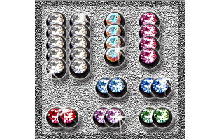 lot de boules acier anodise noir 1.2x3mm avec pierre - conforme a la photo