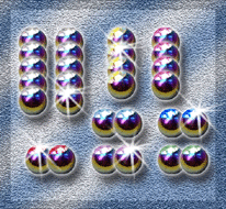 lot de boules acier anodise arc en ciel 1.2x3mm avec pierre - conforme a la photo