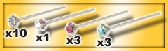 accessoire argent pour labret creux ou pour nostril (a courber) longueur de tige 20 mm. diametre pierre 2.5mm- pierres serties