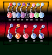 bananabell acrylique uv lot de 30 bananes acryliques barre acier 1.6x10mm boule 5 et 8 mm conforme a la photo