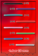 barre droite bioplastic 1.6 mm lot de 80 barre bioplastic 1.6mmx19mm (noir violet ciel rouge vert rose bleu transparent) 10 de chaque