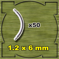 barre courbe acier 1.2x6 lot de 50 barres acier 316 sans boule 1.2x6mm (+2% de produit en plus)
