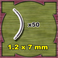 barre courbe acier 1.2x7 lot de 50 barres acier 316 sans boule 1.2x7mm (+2 % de produit en plus)