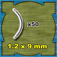 barre courbe acier 1.2x9 lot de 50 barres acier 316 sans boule 1.2x9mm (+2% de produit en plus)