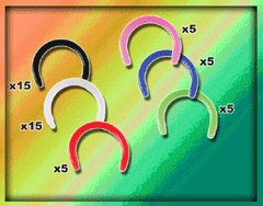 circulaire bioplastic lot de 50 circulaire bioplastic 1.6x10 (sans boule) (15 noir + 15 blanc + 5 rouge + 5 rose + 5 violet +5 vert)