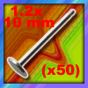labret acier 1.2x10 lot de 50 base labret acier - 1.2 x 10 mm - disque de base 4 mm
