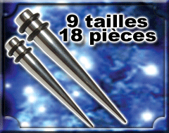 lot de 18 Elargisseur acier 316 - peut etre utilise comme cone d'insertion