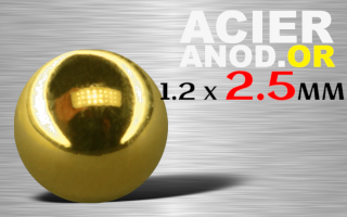 boule acier 316 anodise or - 1.2x2.5mm