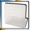 lot de 4 presentoirs acrylique translucide, pour barbell et labret 1.2 et 1.6 mm et bananes 1.2. dim.10x10 cm - 48 trous chacun