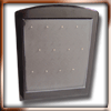 lot de 3 pr?sentoirs acrylique brillant noir avec couvercle souple transparent - pour 12 bijoux clipsables - dim. 12x15 cm - trepied
