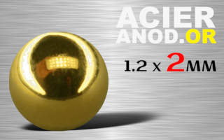 30 boules acier anod. or 1.2 x 2 mm