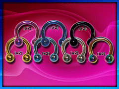12 circulaires acier anodise 2.1 x 12 mm boule 6 mm