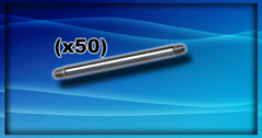50 barres acier sans boule 1.6x16 mm