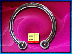 4 bracelets acier circulaire calibre 6 mm boule 12 mm