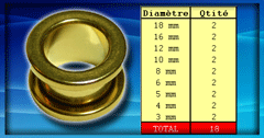 18 flesh tunnel acier anodise or