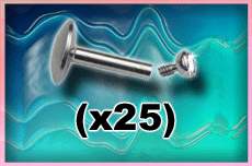 25 micro labret Acier 316L americain 1.2x8 avec strass serti cristal