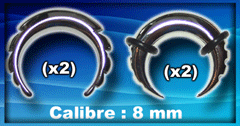 4 arcs acier (dentes et encoches) - calibre 8 mm - 2 models