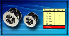 5 plugs acier laser cut infinity