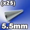 lot de 25 spike acier 1.2x5.5 mm (base 3mm)