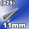 lot de 25 spike acier 1.2x11 mm (base 3mm)