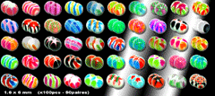 lot de 100 boules 1.6x6mm (50 paires) identique a la photo