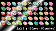 lot de 100 boules 1.2x2.5mm (50 paires) identique a la photo