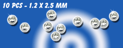 lot de 10 micro-boules 1.2x2.5 avec strass cristal