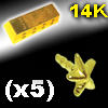 lot de 5 accessoires clipsables en or 14 k - logo etoile -