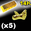 lot de 5 accessoires clipsables en or 14 k - logo pieds - 0.04 Gr