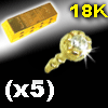 lot de 5 accessoires clipsables en or 18 k - zircon cristal serti clos 2mm- 0.05 Gr