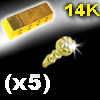 lot de 5 accessoires clipsables en or 14 k - zircon cristal serti clos 1.5mm- 0.03 Gr
