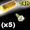 lot de 2 accessoires clipsables en or 14 k - zircon cristal serti griffe 1.5mm- 0.03 Gr< (labret inclus)/FR>