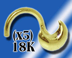 lot de 5 nostrils 0.8mm or 18k lune - 0.10 Gr