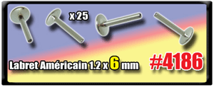 lot de 25 bases labret american acier 1.2 x 6mm - disque de base 4 mm