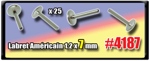 lot de 25 bases labret american acier 1.2 x 7mm - disque de base 4 mm