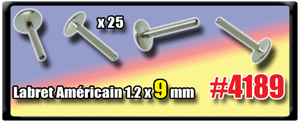 lot de 25 bases labret american acier 1.2 x 9mm - disque de base 4 mm
