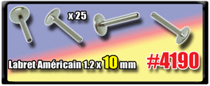 lot de 25 bases labret american acier 1.2 x 10mm - disque de base 4 mm
