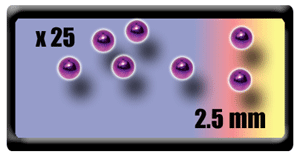 lot de 25 boules 1.2x2.5 acier anodise mauve