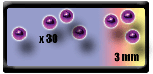 lot de 30 boules 1.2x3 mm acier anodise mauve
