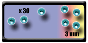 lot de 30 boules 1.2x3 mm acier anodise ciel