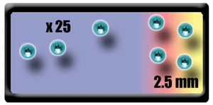 lot de 25 boules 1.2x2.5 mm acier anodise ciel
