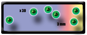 lot de 30 boules 1.2x3 mm acier anodise vert