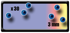 lot de 30 boules 1.2x3 mm acier anodise bleu