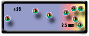 lot de 25 boules 1.2x2.5 mm acier anodise arc en ciel
