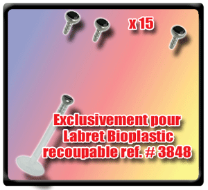 lot de 15 accessoires acier clipsable pour labret bioplatic - strass noir serti 2mm