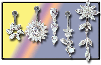 lot de 5 bananes argent 925 avec cristal serti - barre et boule superieure acier 1.6x10mm -